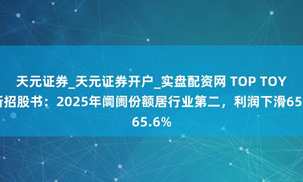 天元证券_天元证券开户_实盘配资网 TOP TOY更新招股书：2025年阛阓份额居行业第二，利润下滑65.6%